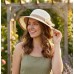 Wide Brim Hat - 2 Tones w/ Flower - White - HT-H2269WT